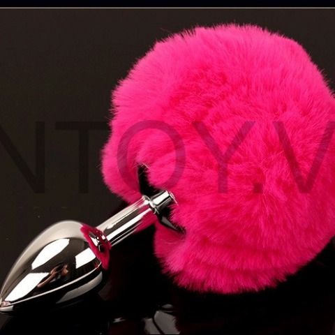 Đuôi thỏ gắn hậu môn phích cắm Inox