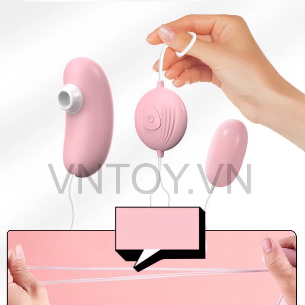 Trứng rung 2 đầu hút bú liếm âm đạo cắm USB kích thích điểm G