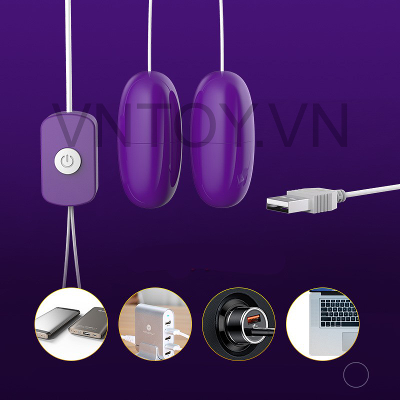Trứng rung 2 đầu cắm điện trực tiếp cổng USB siêu kích thích