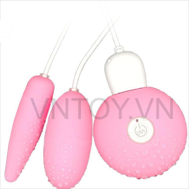 Trứng rung tình yêu Silicon 2 đầu sạc pin