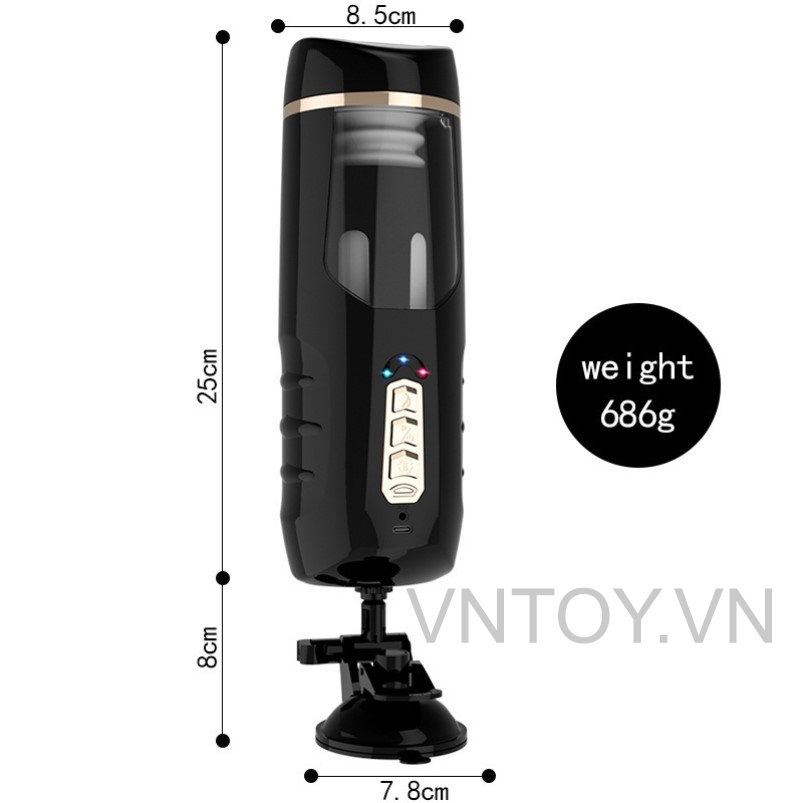 Âm đạo giả gắn tường thụt tự động tỏa nhiệt phát âm thanh rên la