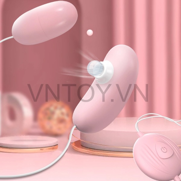Trứng rung 2 đầu hút bú liếm âm đạo cắm USB kích thích điểm G
