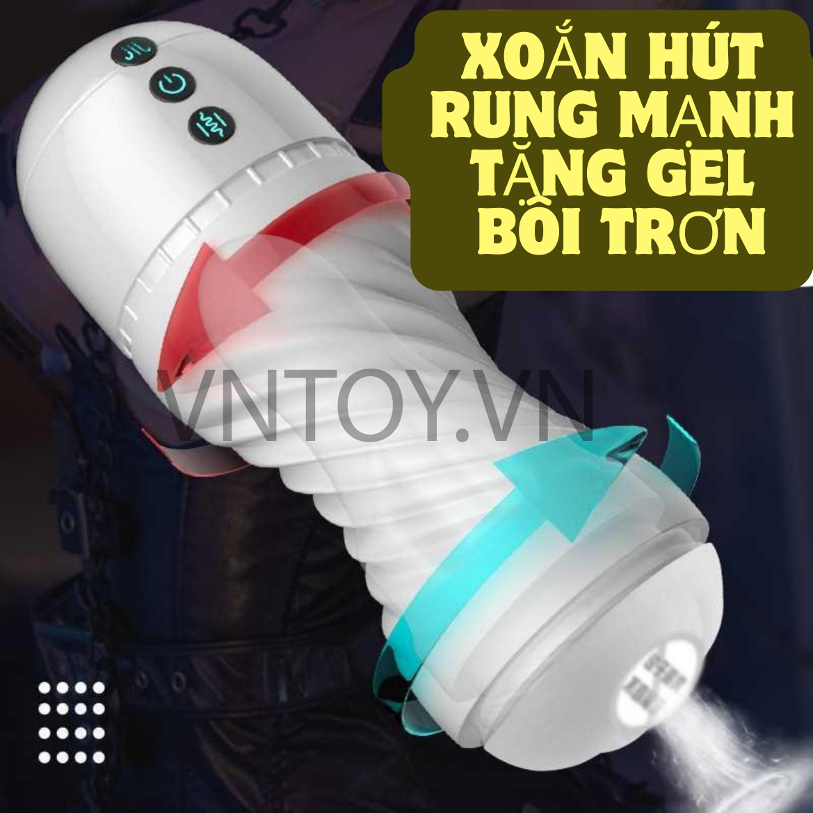 Cốc thủ dâm hút xoắn rung dương vật cao cấp