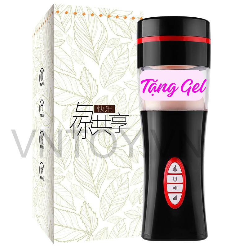 Cốc thủ dâm 2 ngăn lưỡi liếm rên la tỏa nhiệt tự động