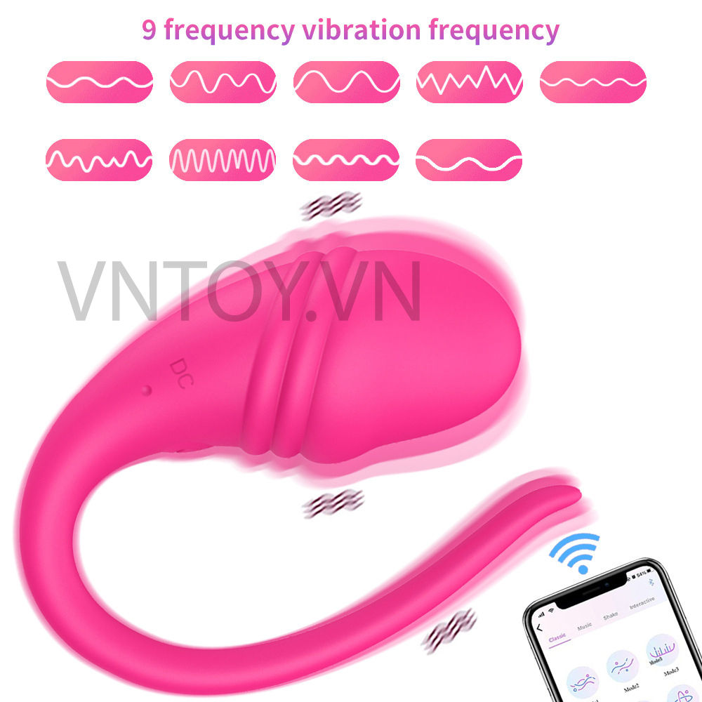 Trứng rung thiên nga kết nối App Bluetooth Lovespouse rung 2 điểm điều khiển từ xa