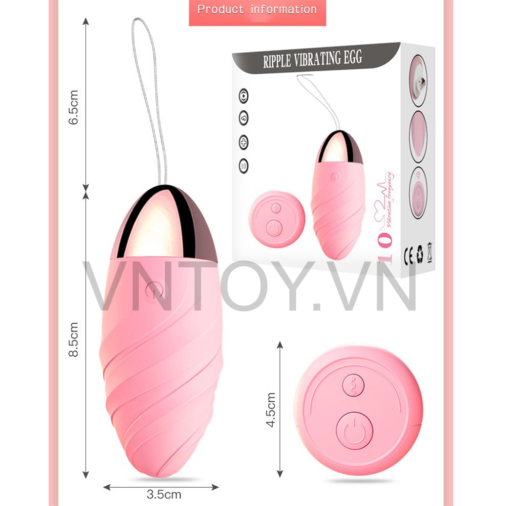 Trứng rung điều khiển từ xa xoắn âm đạo sạc pin