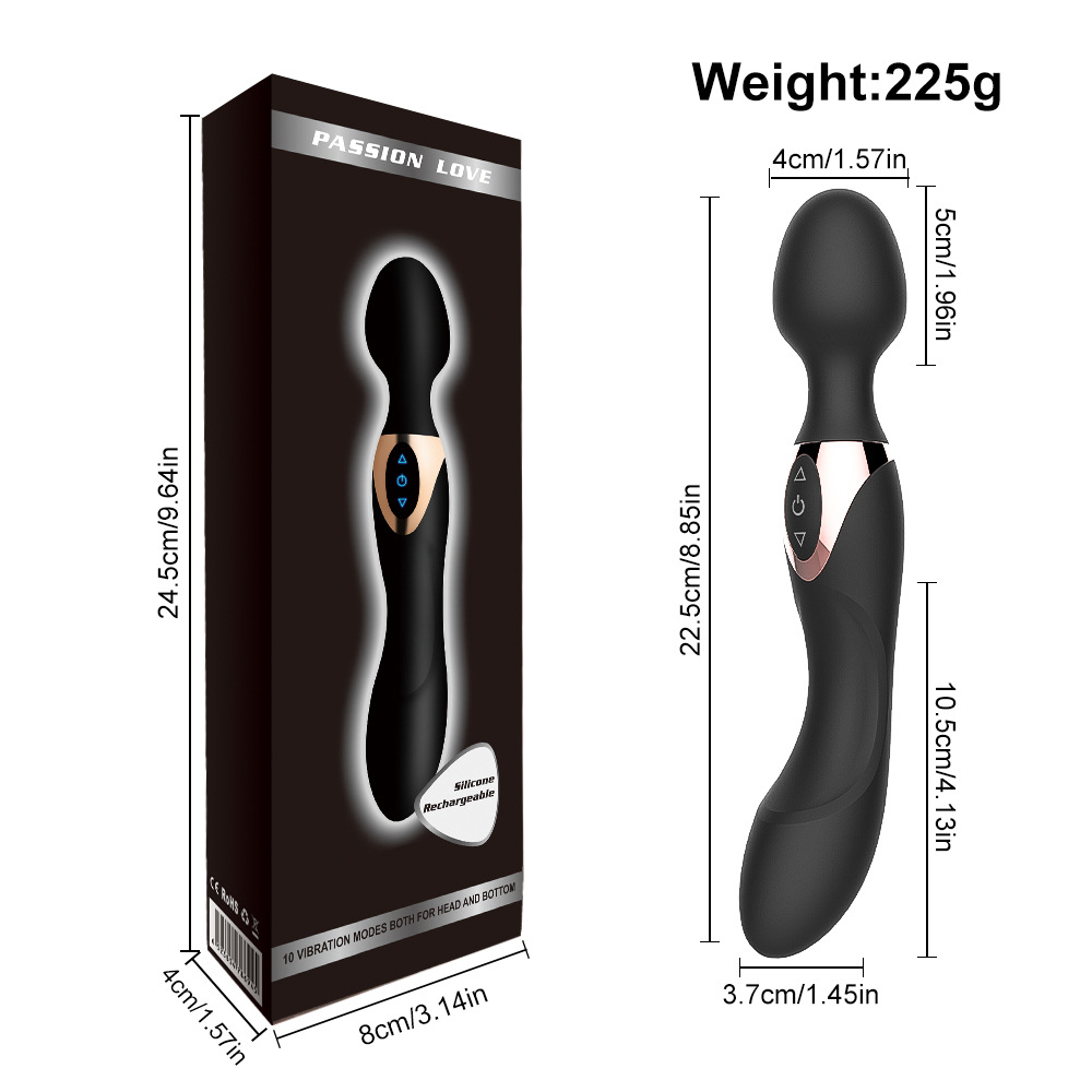 Vibrator 2 Đầu G-Spot & Clitoral Rung Sóng Kép 10 Chế Độ