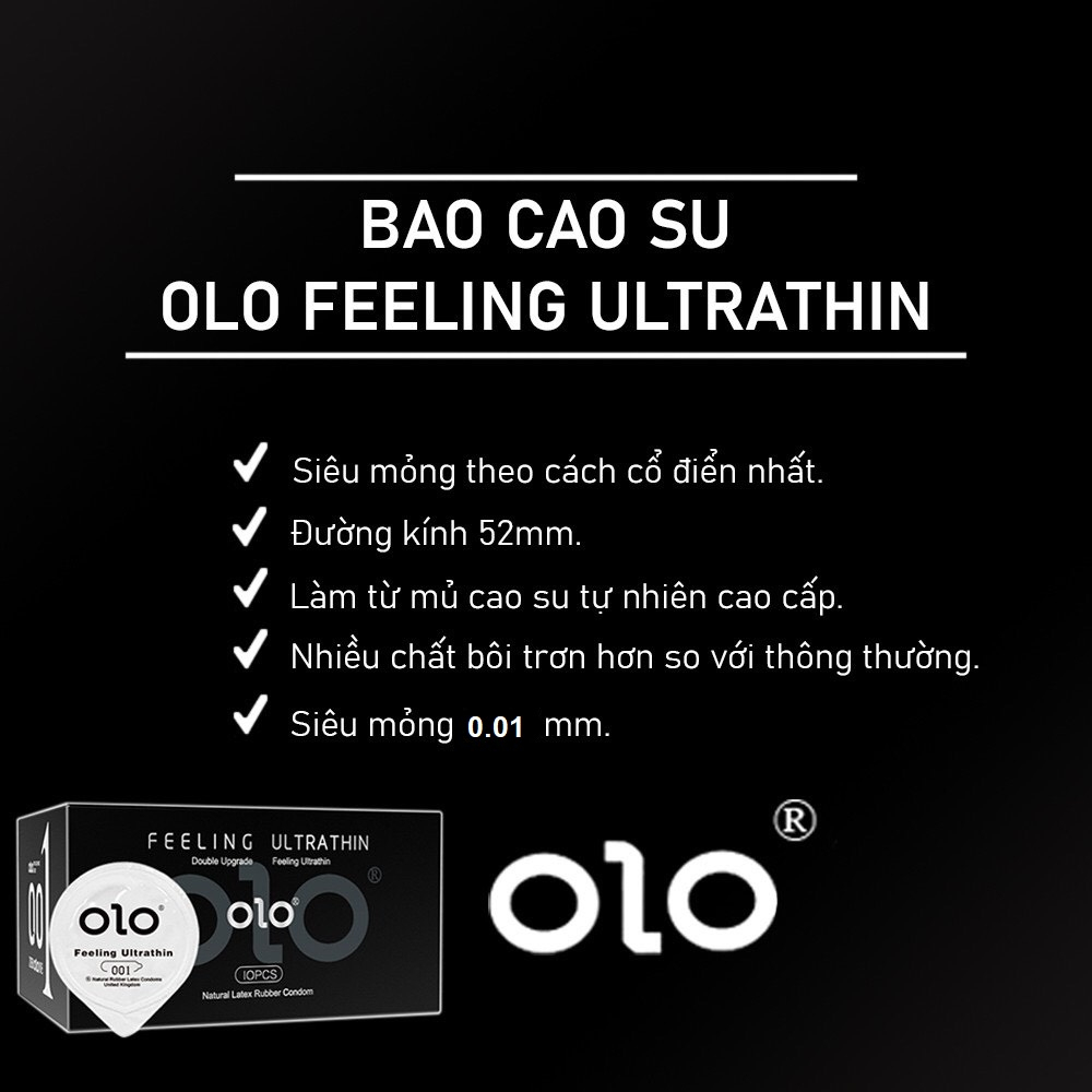 Bao cao su Olo 001 siêu mỏng chính hãng giá tốt