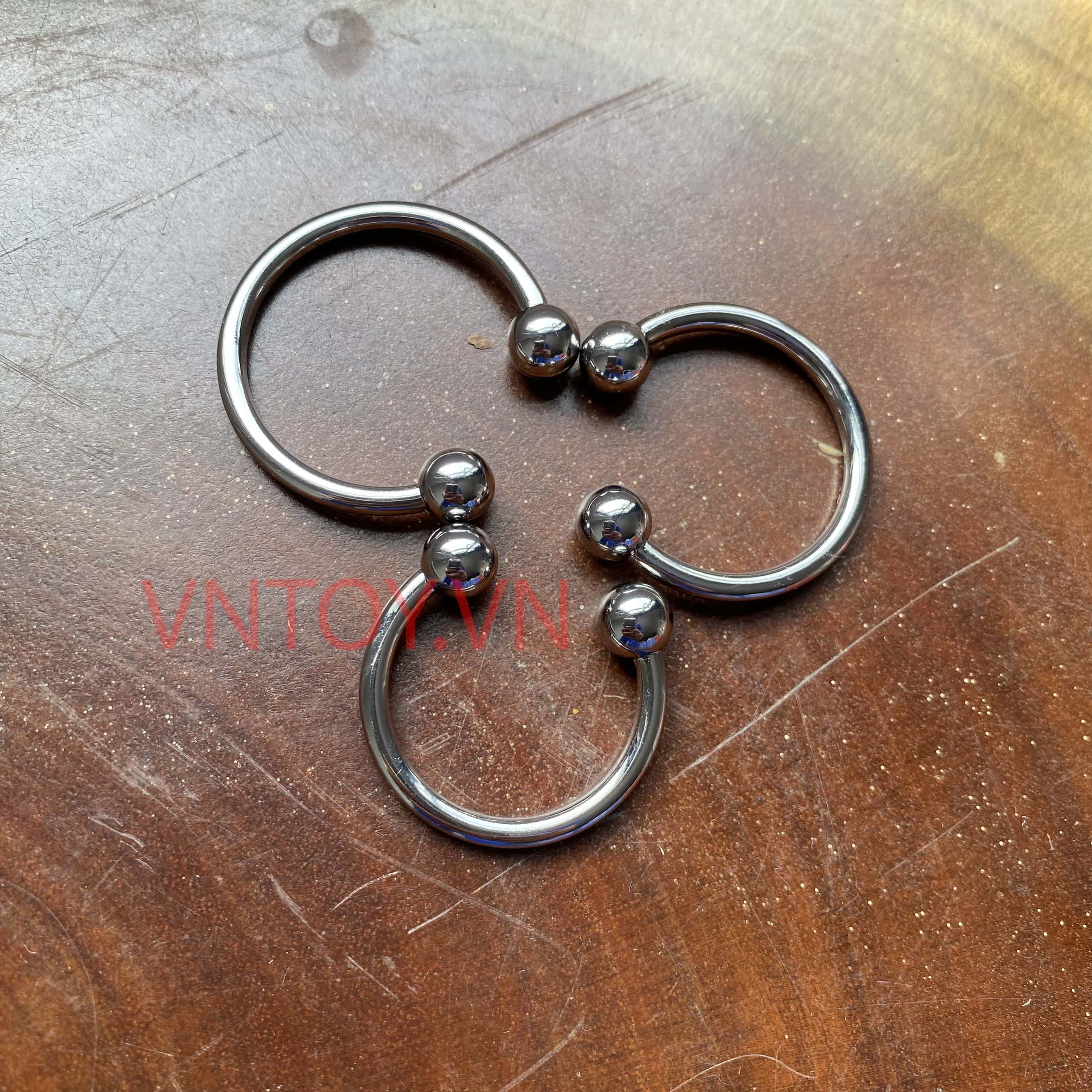 Vòng bi Inox đeo dương vật - Vòng 2 bi