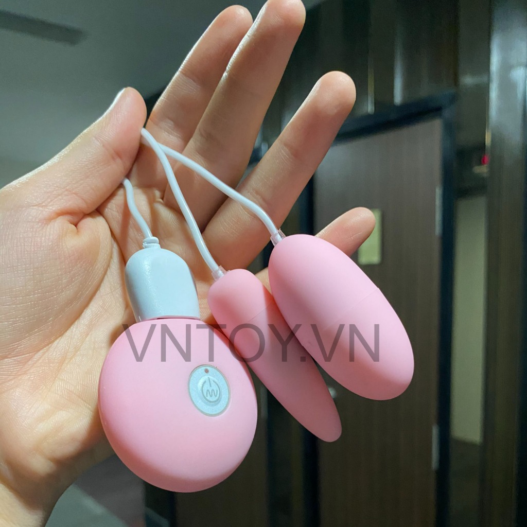 Trứng rung tình yêu Silicon 2 đầu sạc pin