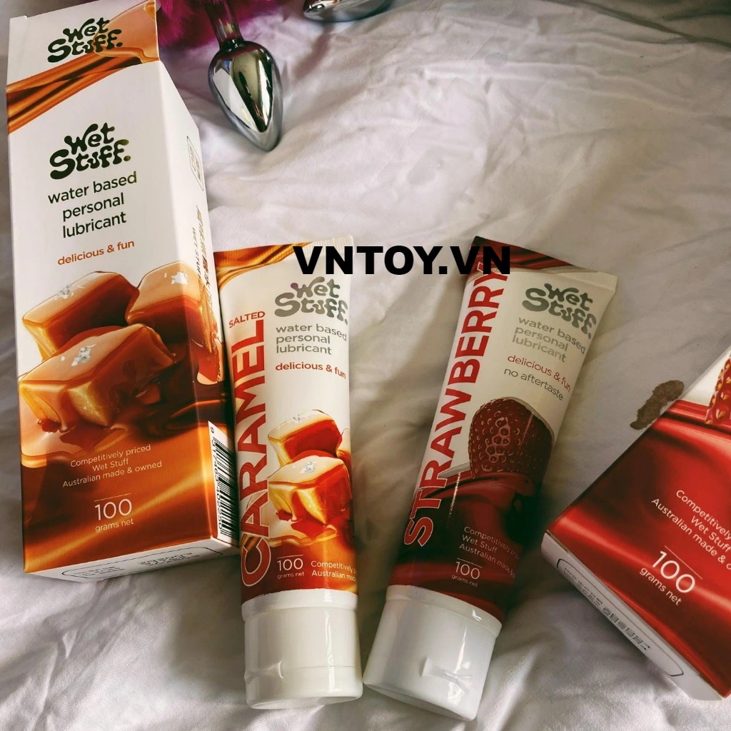 Gel bôi trơn Wet Stuff vị Caramel - Dâu - Bạc hà chính hãng 100g