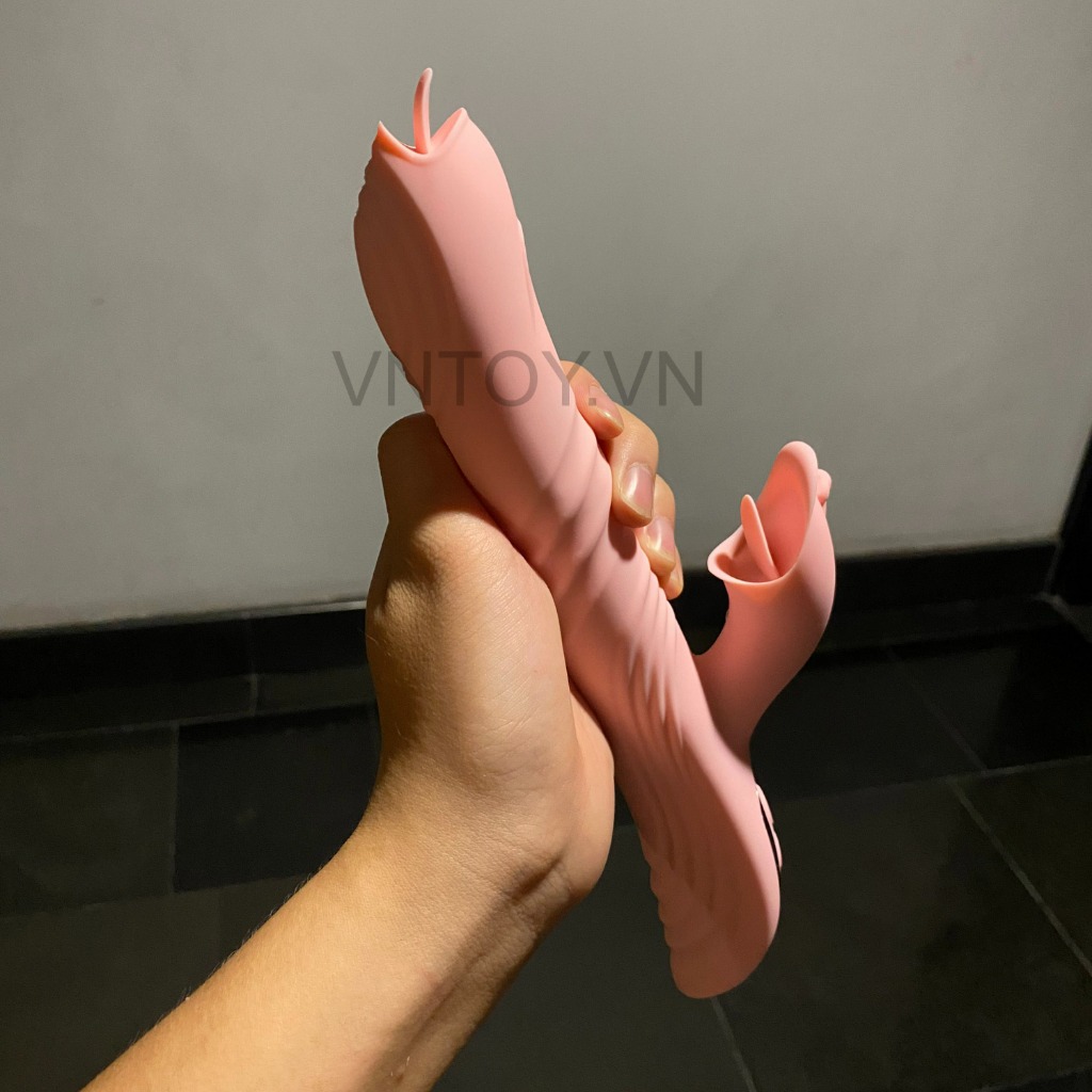 Máy rung âm đạo hình lưỡi liếm co giãn sưởi ấm 42 độ