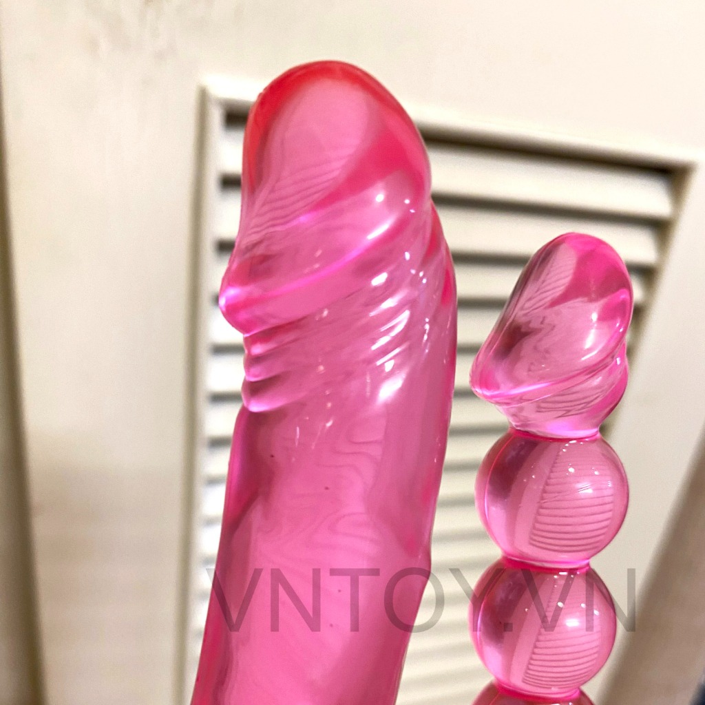 Máy rung kích thích hậu môn hai đầu dương vật và que bi Silicon