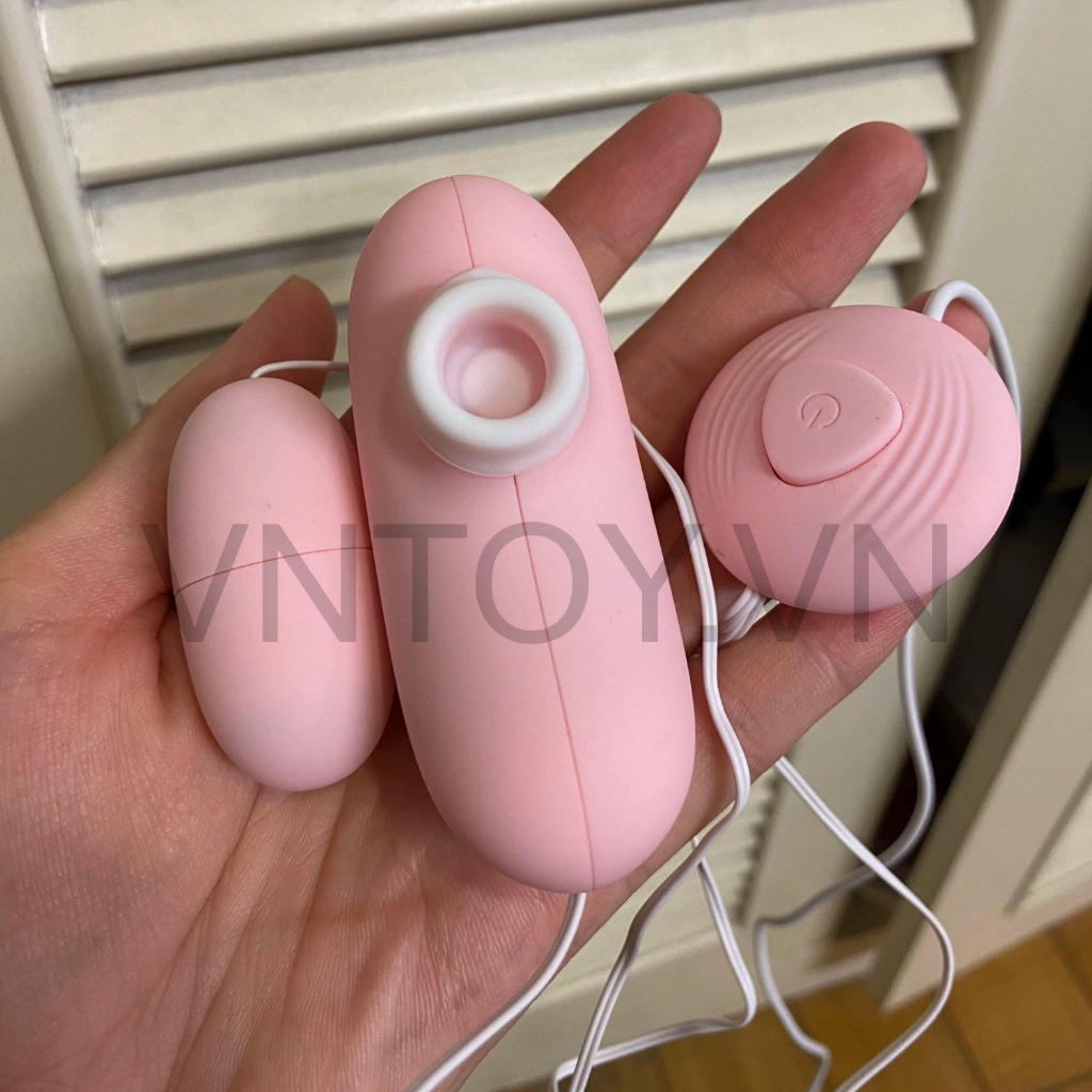 Trứng rung 2 đầu hút bú liếm âm đạo cắm USB kích thích điểm G