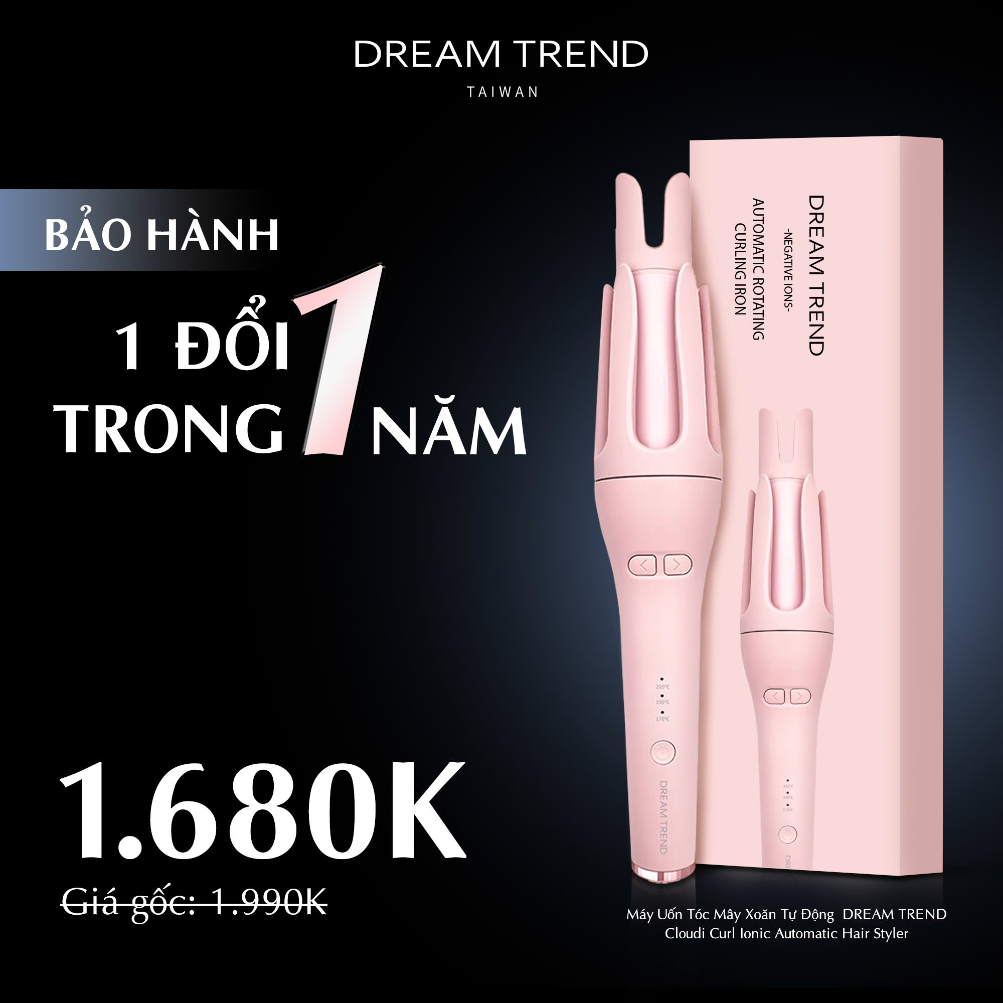 Máy Uốn Tóc Mây Xoăn Tự Động DREAM TREND Cloudi Curl Ionic Automatic Hair Styler