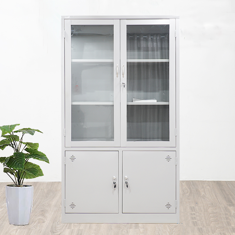 Tủ K3 Tài Liệu Sắt Cánh Kính, Tủ Sắt Văn Phòng L100 x W450 x H1830mm