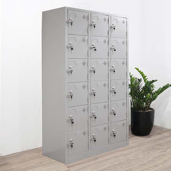 Tủ Sắt Đựng Hồ Sơ, Tủ Locker Sắt 18 Ô L915 x W450 x H1830mm