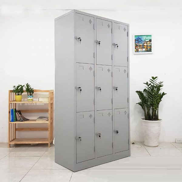 Tủ Locker Sắt, Tủ Để Đồ Nhân Viên 9 Ô L915 x W450 x H1830mm