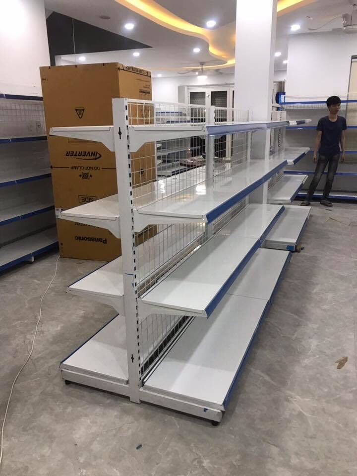 Giá Kệ Siêu Thị, Kệ Siêu Thị Đôi 4 Tầng, Dài 120 x Sâu 70 x Cao 150cm