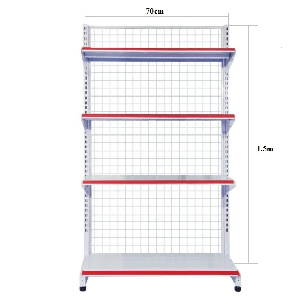 Kệ siêu thị áp tường ( dài 70cm x cao 150cm ) 4 tầng nối tiếp