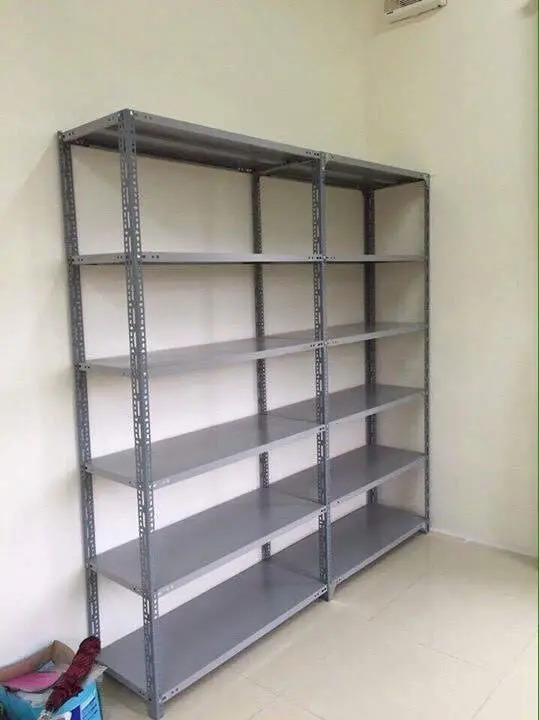 Kệ sắt V lỗ 6 Tầng, Giá kệ kho hàng, Dài 1.2m x Sâu 0.3m x Cao 1.5m