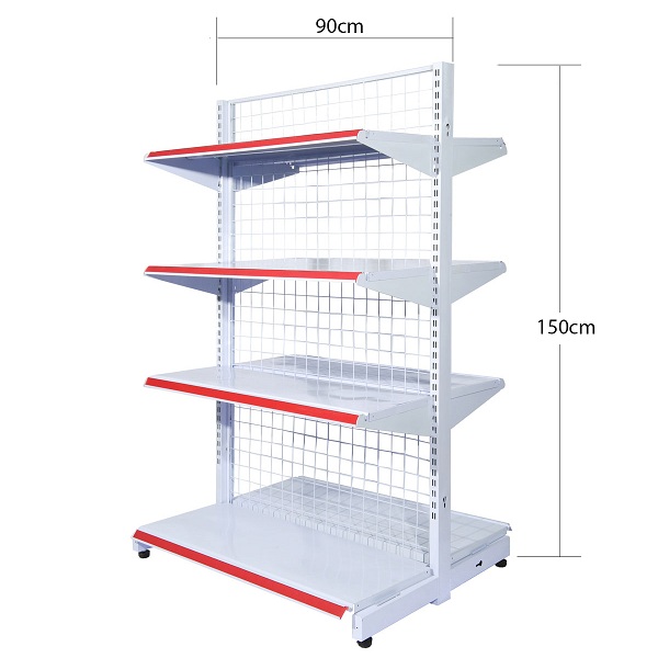 Kệ Siêu Thị Đôi, Kệ Kép 4 Tầng, Dài 90 x Sâu 70 x Cao 150cm