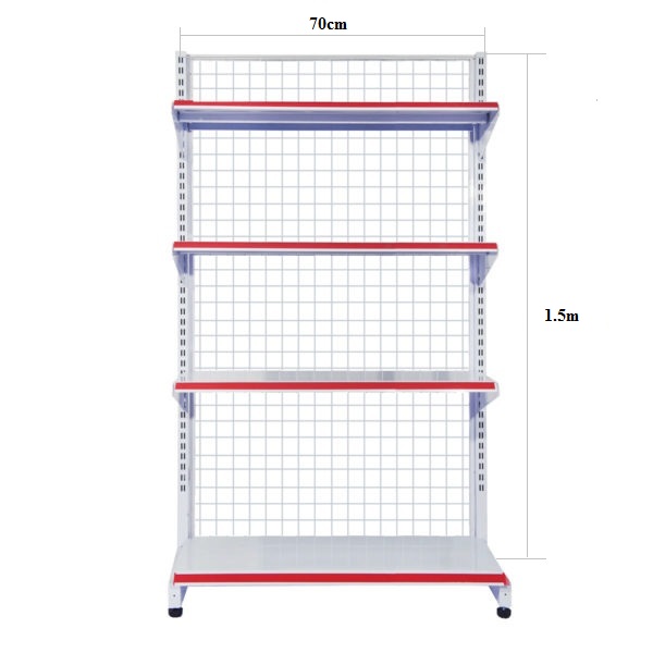 Giá Kệ Siêu Thị Đơn, Kệ Siêu Thị Đơn 4 Tầng, Dài 70 x Sâu 35 x Cao 150cm