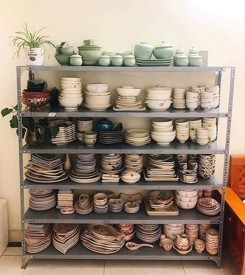 Kệ kho đa năng 6 tầng, Kệ để đồ sắt, Dài 1.8m x Sâu 0.4m x Cao 2m, Có thanh chắn