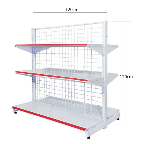 Giá Kệ Đôi Siêu Thị, Kệ Siêu Thị Kép 3 Tầng, Dài 120 x Sâu 70 x Cao 120cm