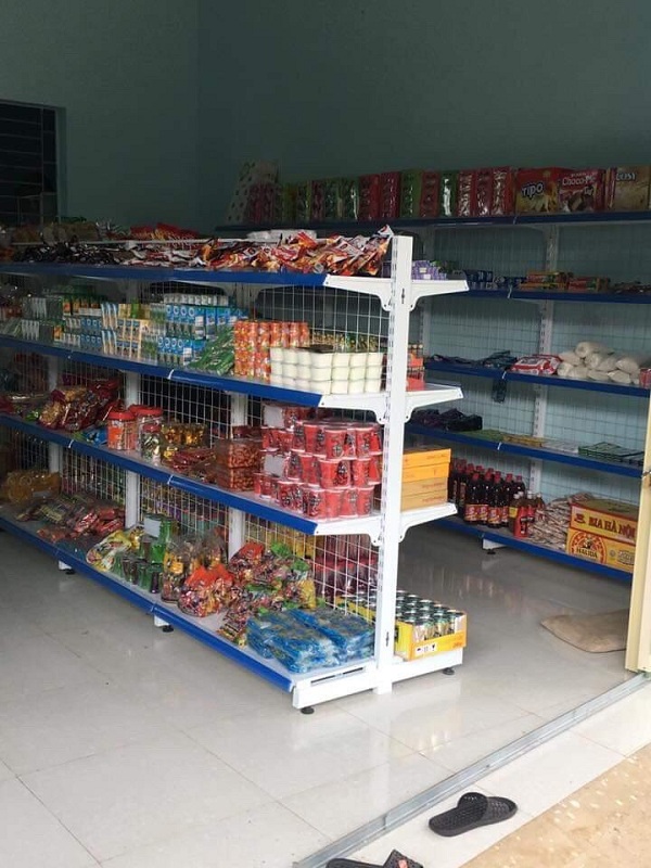 Giá Kệ Siêu Thị Kép, Kệ Siêu Thị Đôi 4 Tầng, Dài 70 x Sâu 70 x Cao 150cm