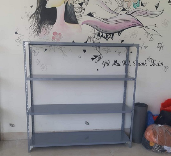 Kệ sắt V lỗ, Giá kệ lắp ghép 4 tầng Dài 1M x Sâu 0,6m x Cao 1,5m
