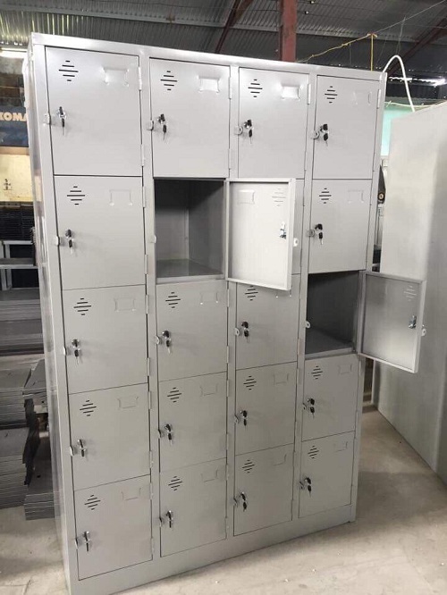 Tủ Để Đồ Nhân Viên 20 Ô, Tủ Locker Sắt L1200 x W450 x H1830mm