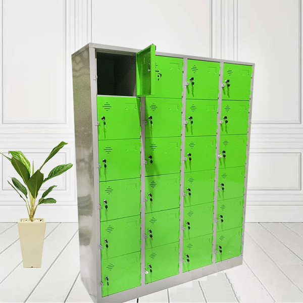 Tủ Sắt, Tủ Locker Sắt 24 Ô Màu Ghi L1200 x W450 x H1830mm