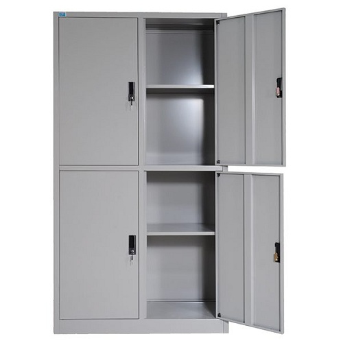 Tủ Sắt Văn Phòng, Tủ Hồ Sơ Bằng Sắt 4 Cánh Màu Ghi L1000 x W450 x H1830mm
