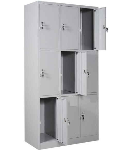 Tủ Locker Sắt, Tủ Để Đồ Nhân Viên 9 Ô L915 x W450 x H1830mm