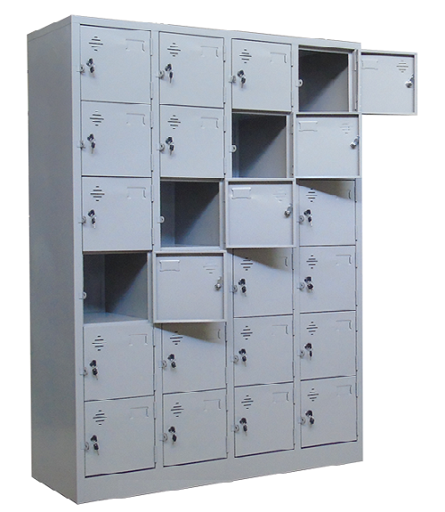 Tủ Sắt, Tủ Locker Sắt 24 Ô Màu Ghi L1200 x W450 x H1830mm
