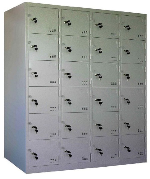 Tủ Sắt, Tủ Locker Sắt 24 Ô Màu Ghi L1200 x W450 x H1830mm