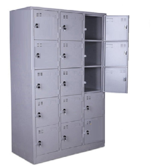 Tủ sắt Văn Phòng, Tủ Locker Sắt 15 Ô L915 x W450 x H1830mm