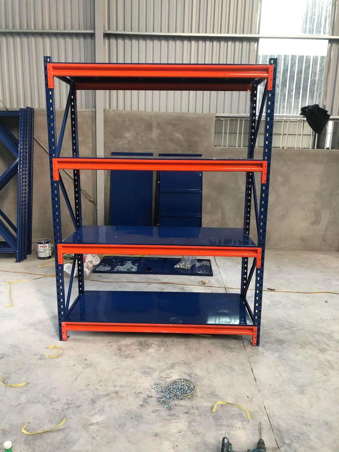 Giá Kệ Kho Trung Tải 4 Tầng, Trọng Tải 300kg/ tầng, Dài 2m x Sâu 0,6m x Cao 2m