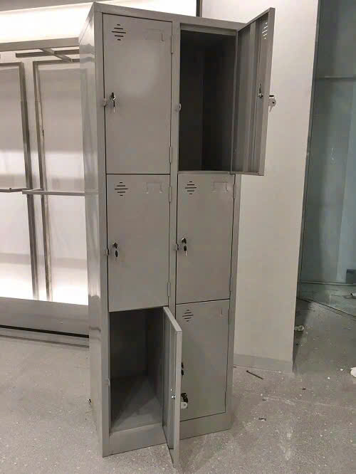 Tủ Sắt Đựng Hồ Sơ LK6, Tủ Locker Sắt 6 Ô L620 x W450 x H1830mm