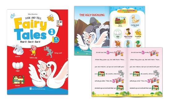 Combo 4 quyển truyện tranh tư duy hình ảnh tiếng Anh - Look and tell Fairy tales.