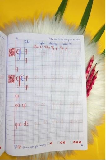 Vở ô li luyện viết tăng cường.