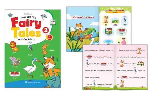 Combo 4 quyển truyện tranh tư duy hình ảnh tiếng Anh - Look and tell Fairy tales.