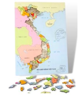 Bản đồ gỗ Việt Nam lắp ghép khổ A3 Bản Đồ Gỗ Việt Nam Lắp Ghép Khổ A3