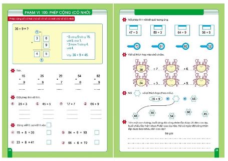 Rèn kĩ năng Cộng trừ trong phạm vi 100 (không nhớ và có nhớ) - Bí quyết học giỏi toán cho trẻ 6-7 tuổi