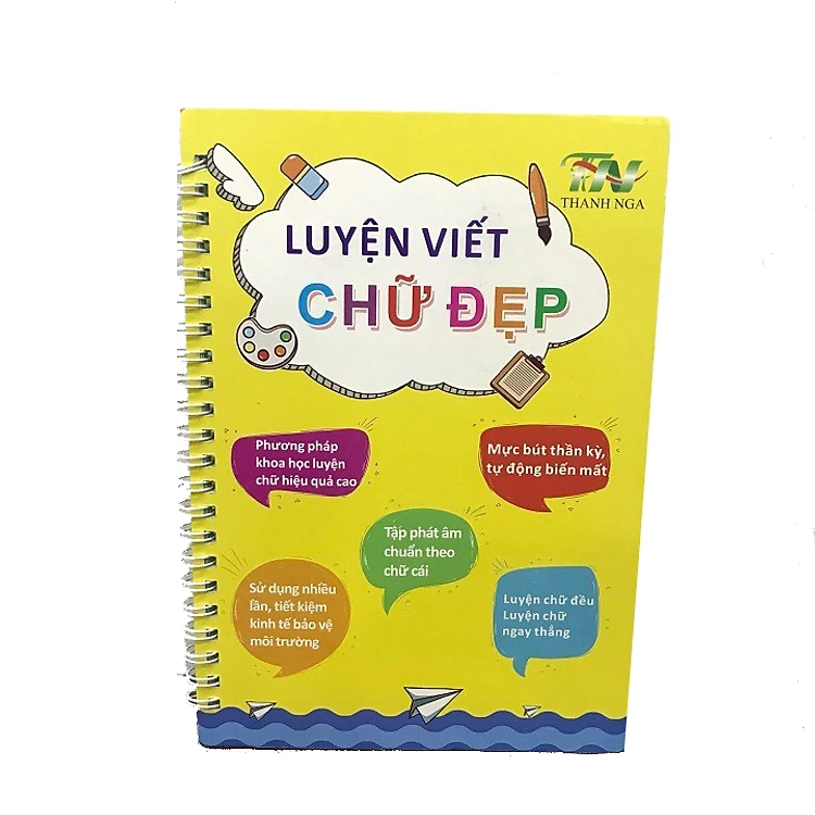 Combo 3 quyển luyện viết bay màu thần kì (Tặng kèm 2 bút, 8 ruột bút, 2 định vị cầm bút)