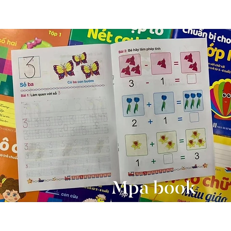 Combo 10 quyển hành trang cho bé vào lớp 1, tặng 2 bút chì, 1 tẩy và 1 gọt.