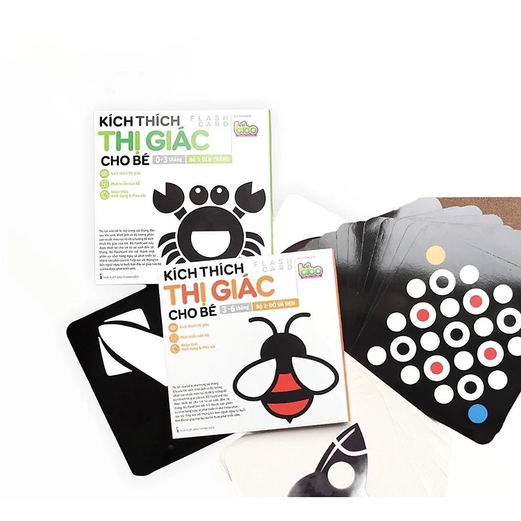Combo 4 Bộ Thẻ Kích Thích Thị Giác Cho Trẻ 0-3 Tuổi Giúp Bé Phát Triển Não Bộ