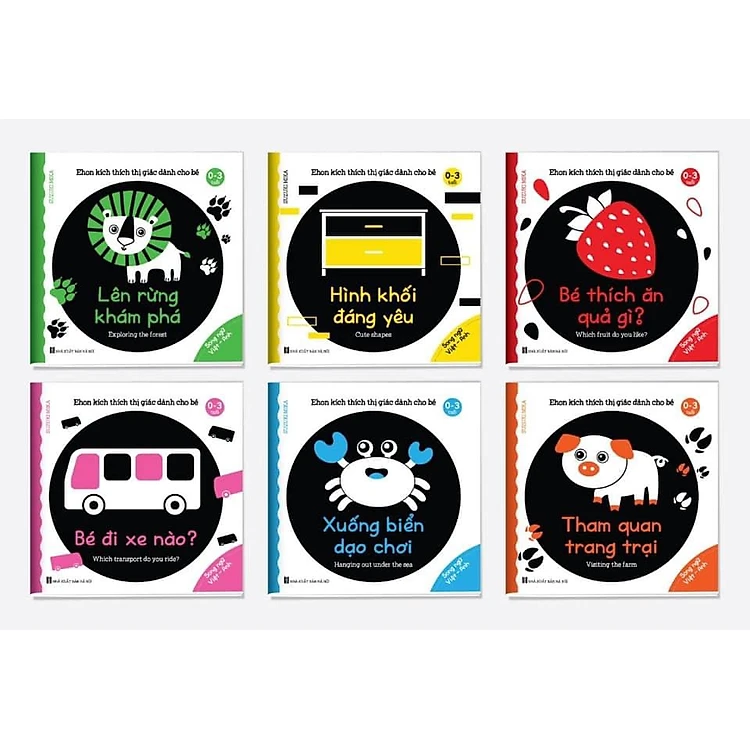 Combo 6 quyển Ehon kích thích thị giác cho bé 0 - 3 tuổi.
