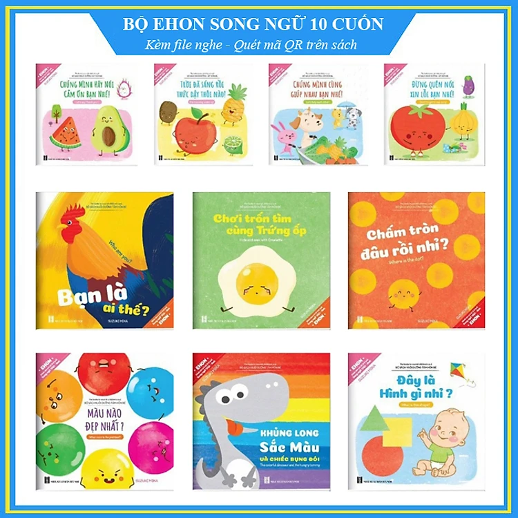 Combo 10 quyển Ehon nuôi dưỡng tâm hồn bé 0 - 6 tuổi.